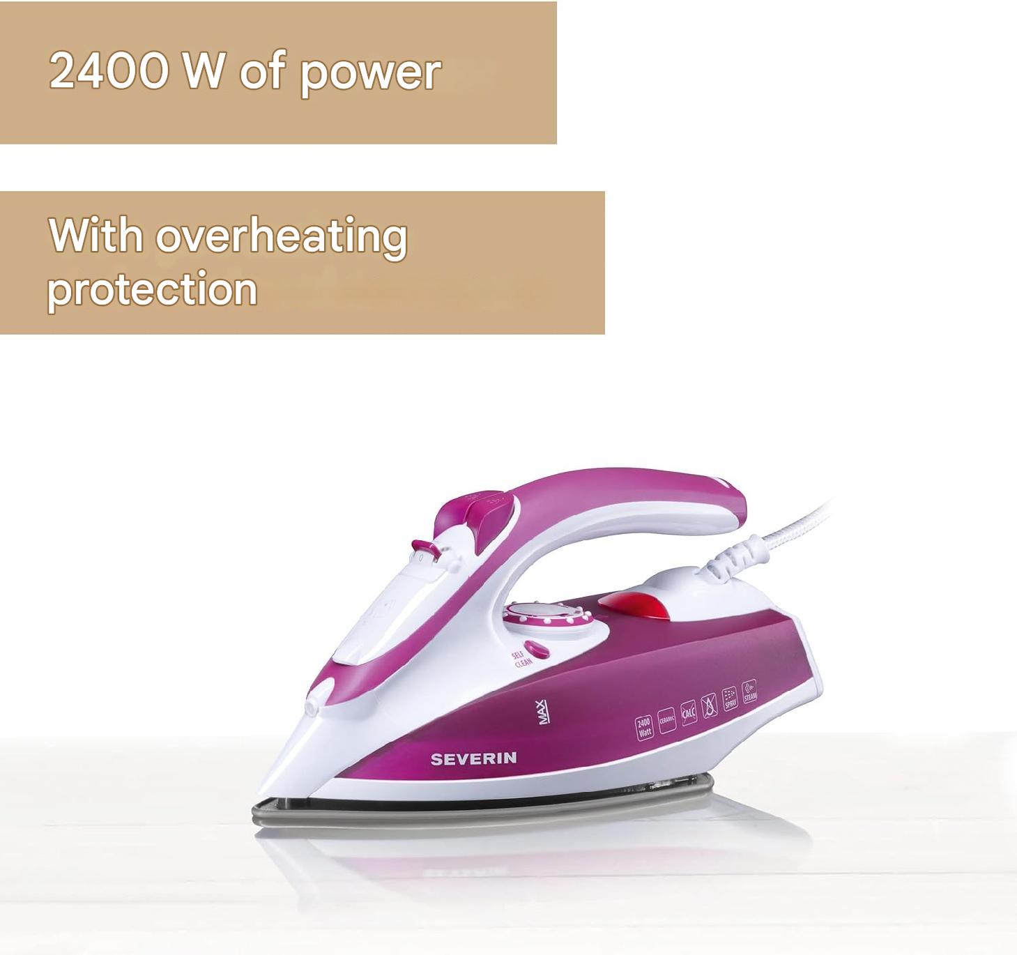 Fier de calcat, Severin, S3243, 2400 W, 200 ml, roz