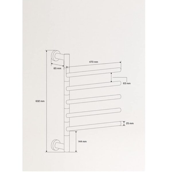 Radiator electric pentru baie, CREATE, Warm Towel Minimal, negru