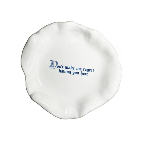 Farfurie ceramica, Incartato Ceramics, Regret, The Issues Collection, Ø 22 cm, alb