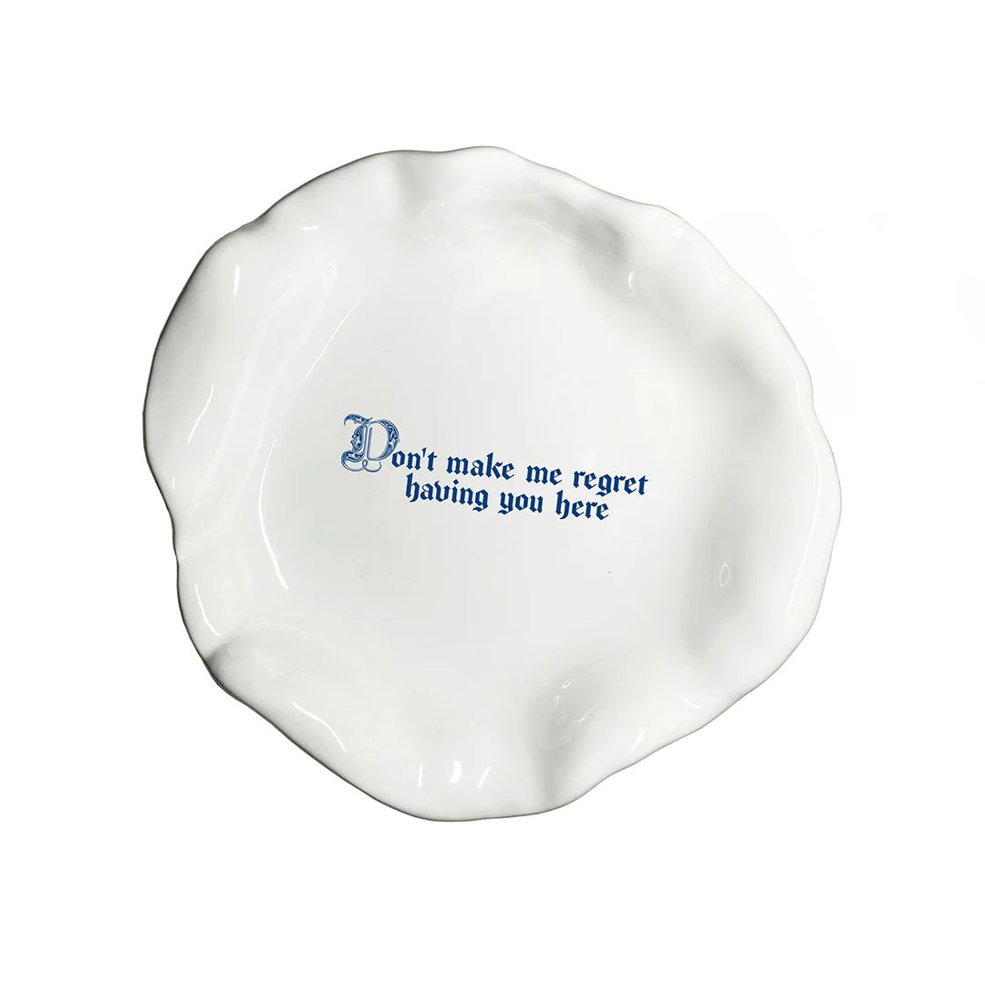 Farfurie ceramica, Incartato Ceramics, Regret, The Issues Collection, Ø 22 cm, alb