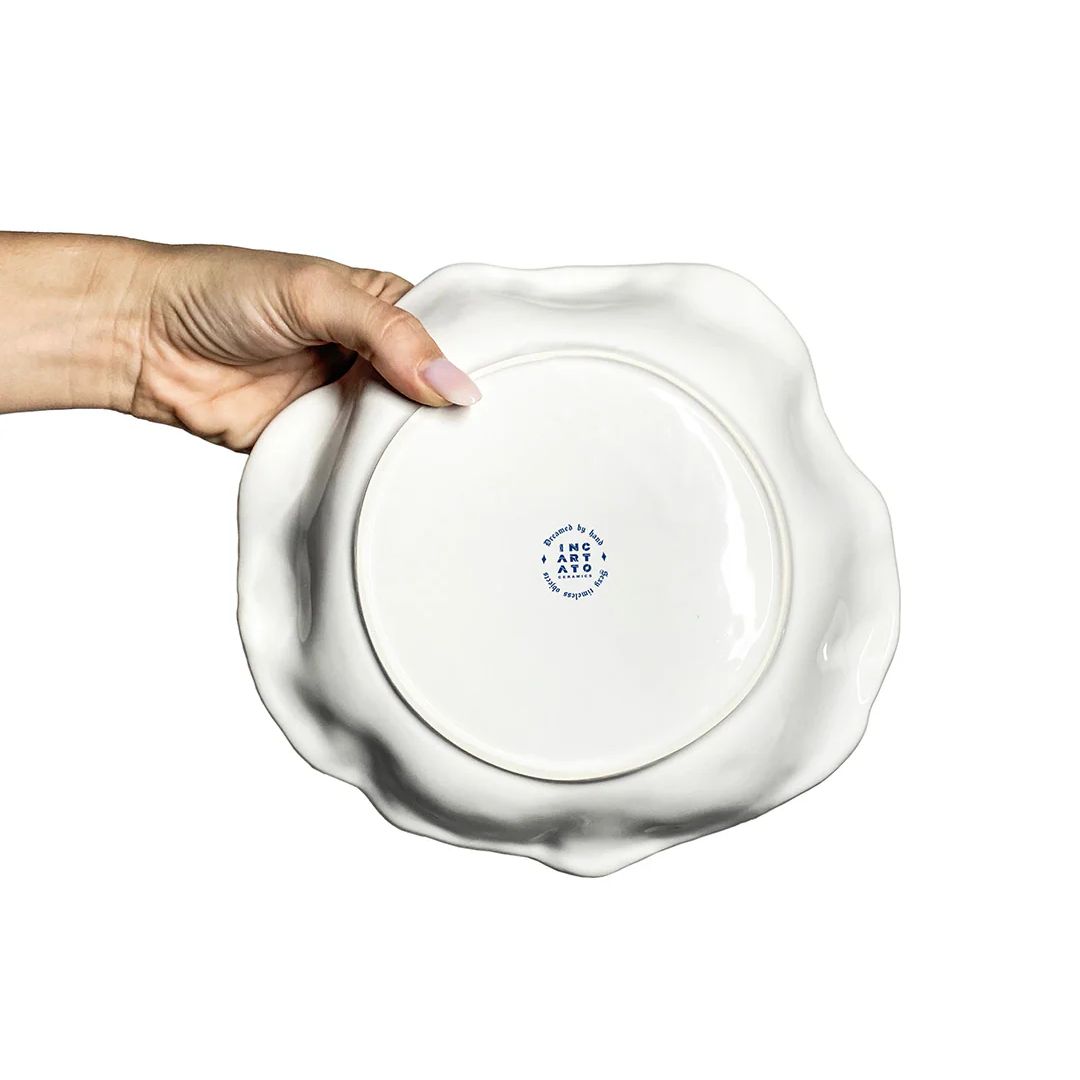 Farfurie ceramica, Incartato Ceramics, Regret, The Issues Collection, Ø 22 cm, alb