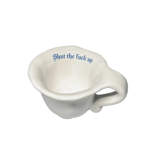 Ceasca ceramica, Incartato Ceramics, Shut up, 80 ml, alb