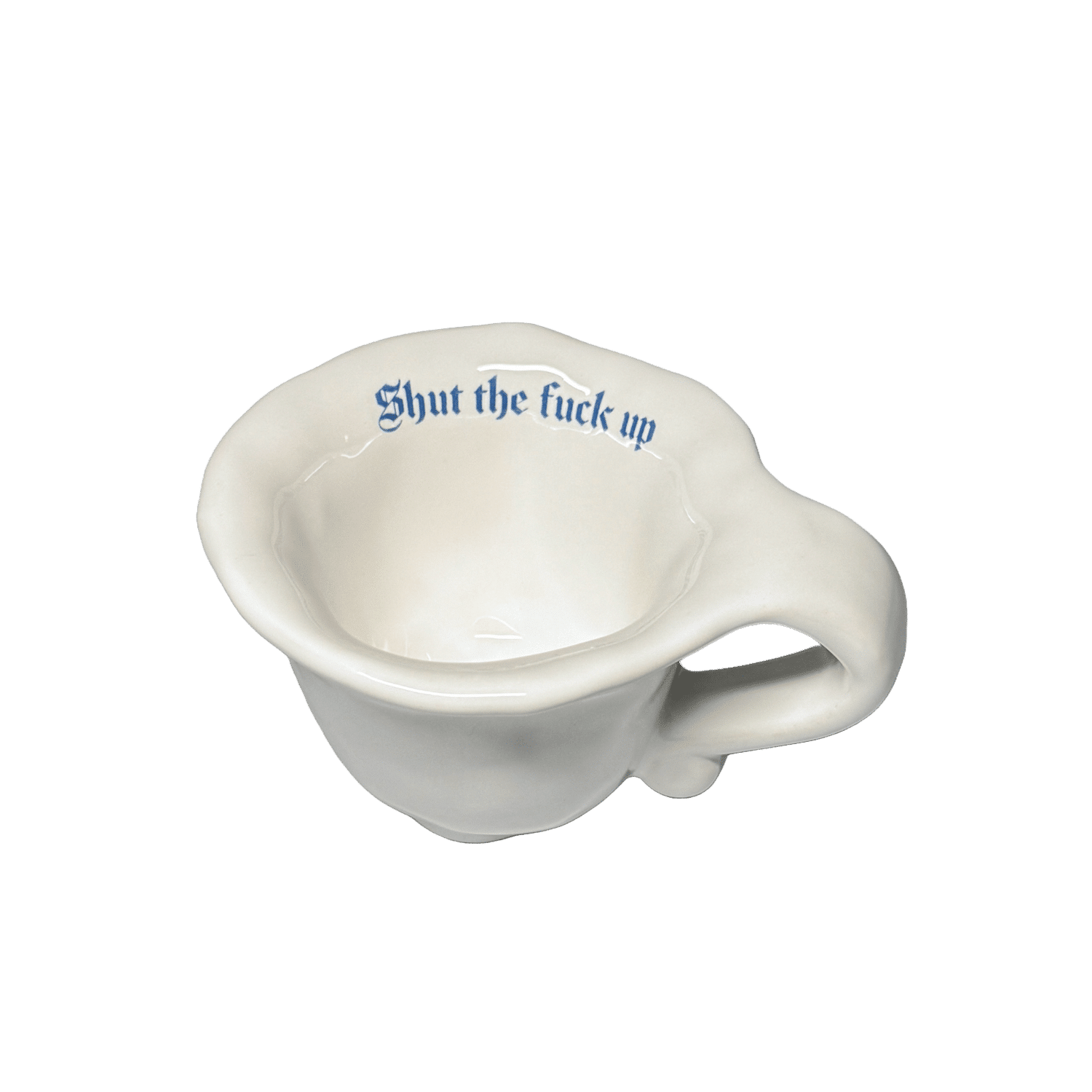 Ceasca ceramica, Incartato Ceramics, Shut up, 80 ml, alb