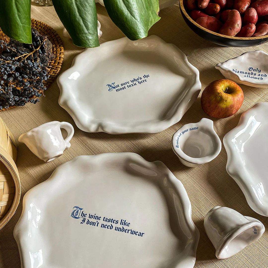 Farfurie ceramica, Incartato Ceramics, Wine, The Issues Collection, Ø 28 cm, alb