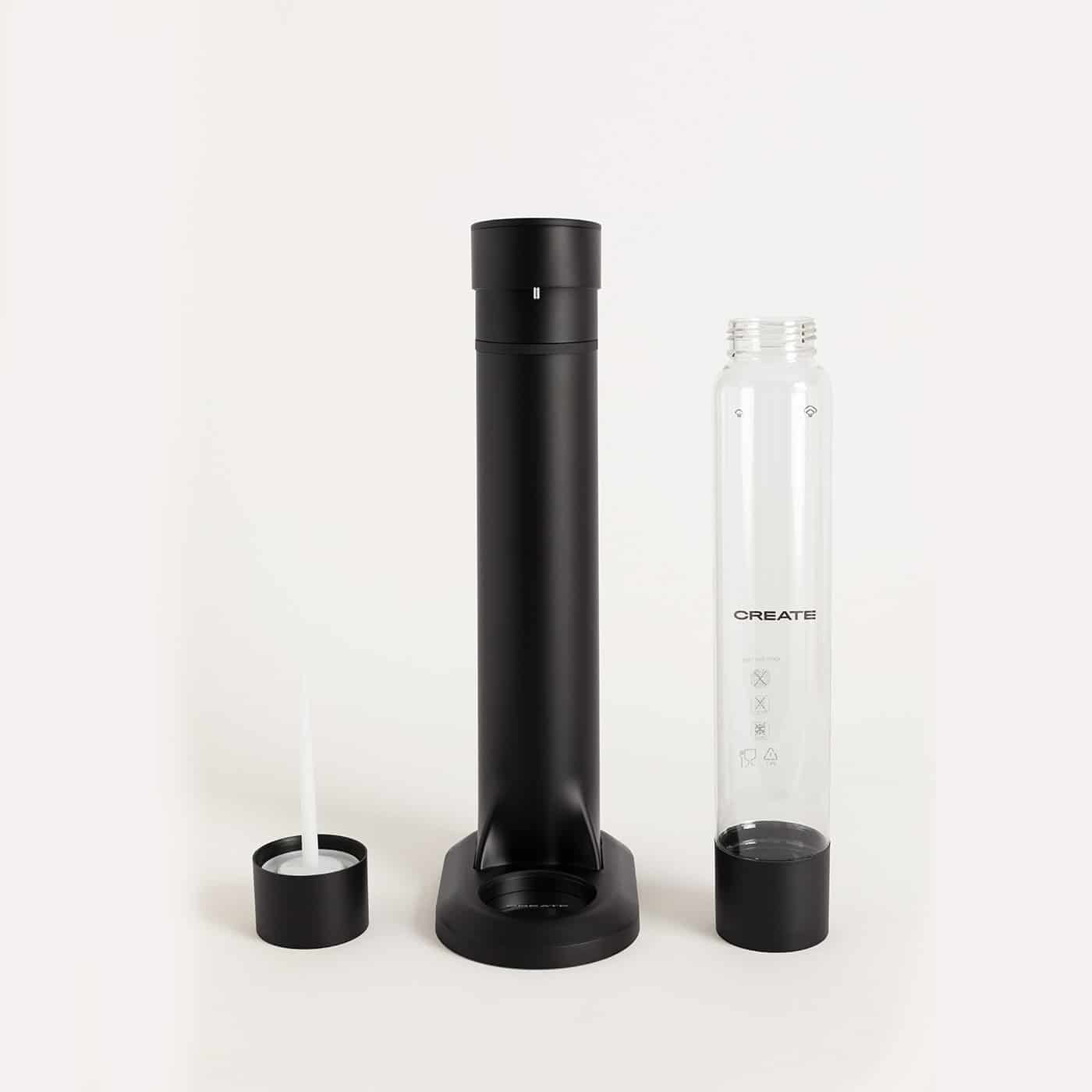 Aparat pentru apa carbogazoasa, CREATE, Soda Maker Studio, 1 litru, negru