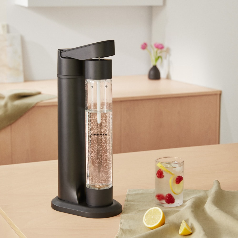 Aparat pentru apa carbogazoasa, CREATE, Soda Maker Studio, 1 litru, negru