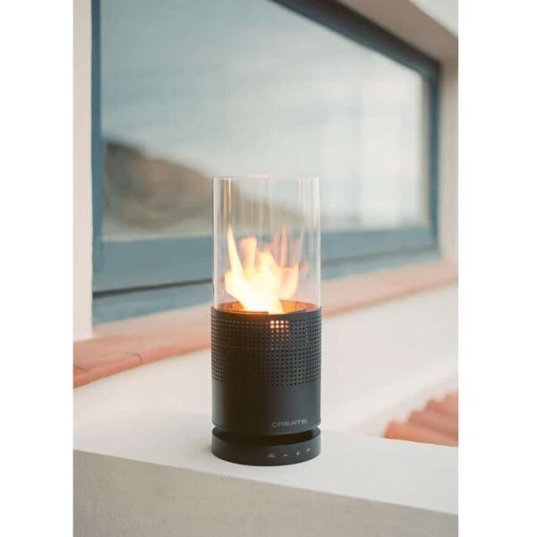 Lampa pe gaz si boxa integrata, CREATE, Speaker Fire, negru