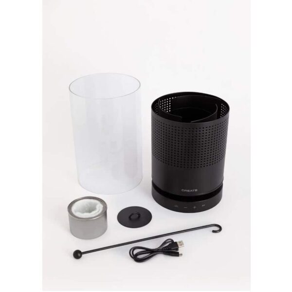 Lampa pe gaz si boxa integrata, CREATE, Speaker Fire, negru