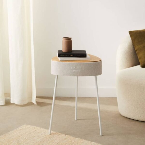 Masuta de cafea cu boxa incorporata Speaker Table 180º, CREATE, lemn natur
