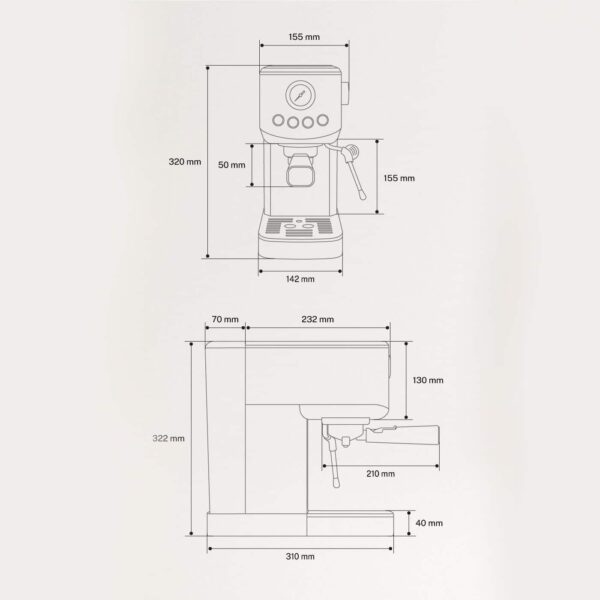 Espressor Retro semiautomat, CREATE, Thera Classic Compact, sage