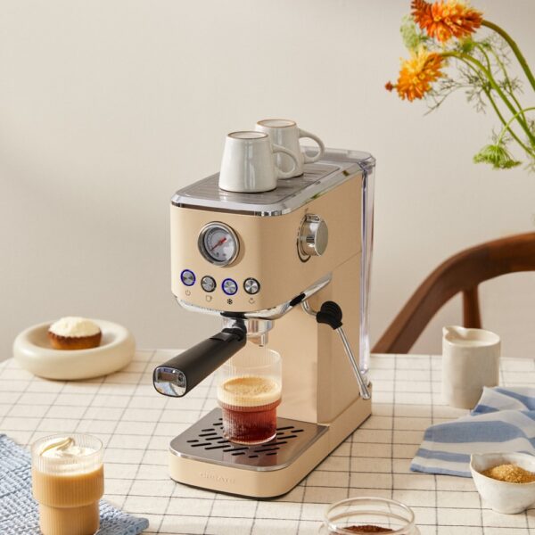 Espressor Retro semiautomat, CREATE, Thera Classic Compact, bej