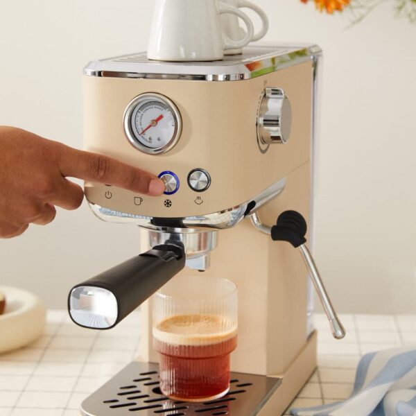 Espressor Retro semiautomat, CREATE, Thera Classic Compact, bej