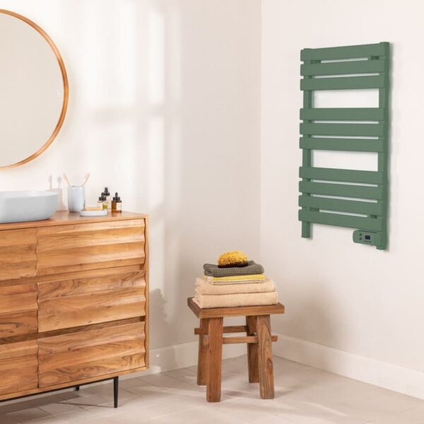 Radiator electric pentru baie, CREATE, Warm Towel, montare podea/perete, sage