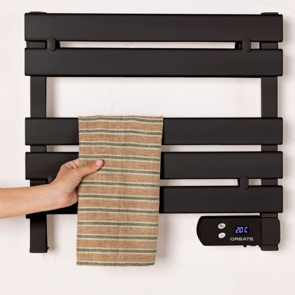 Radiator electric de perete pentru baie, CREATE, Warm Towel Mini, negru