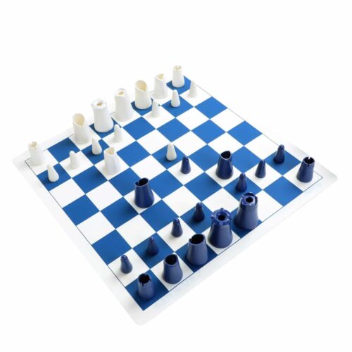 Joc de sah, DesignNest, Basic Crownes Chess, alb/albastru