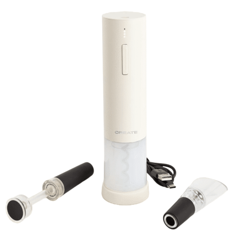 Tirbuson electric, CREATE, autonomie 50 sticle, alb