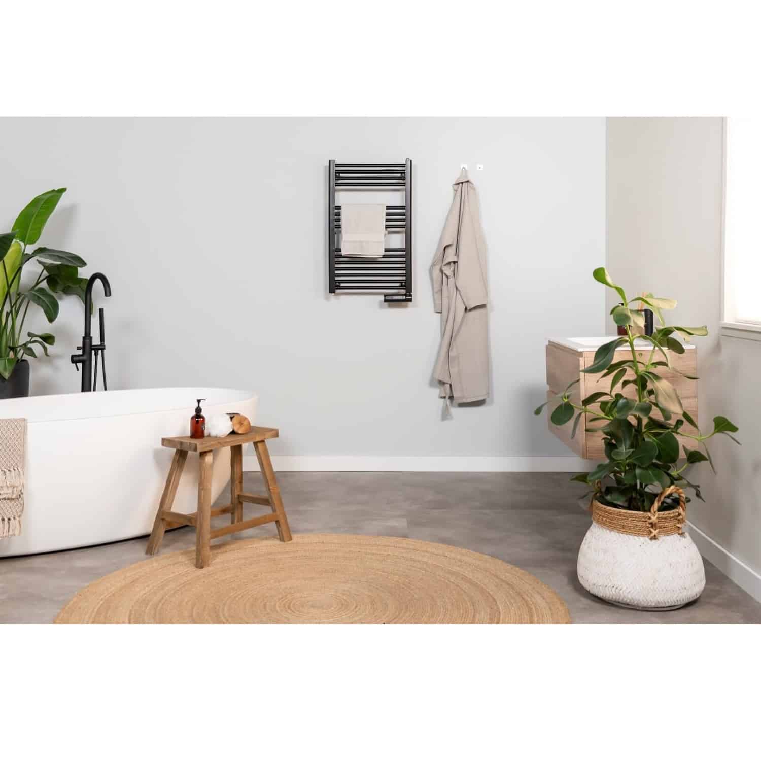 Calorifer/radiator electric pentru baie port-prosop, Eurom, Sani-Towel 500, negru