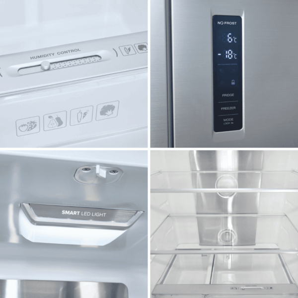 Frigider side by side Exquisit, Full No Frost, 421 litri, inox