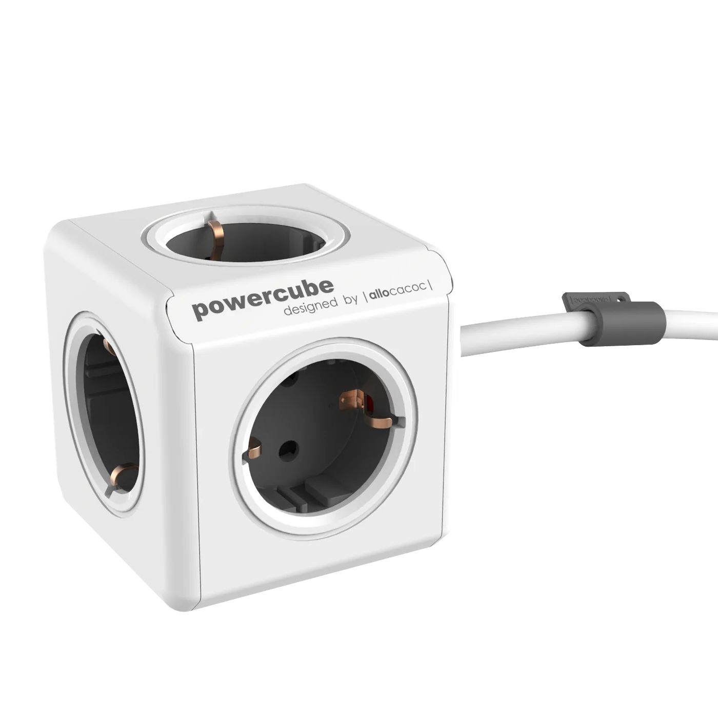 Prelungitor cubic, Powercube by Allocacoc, 4 prize, 1.5m, alb/gri