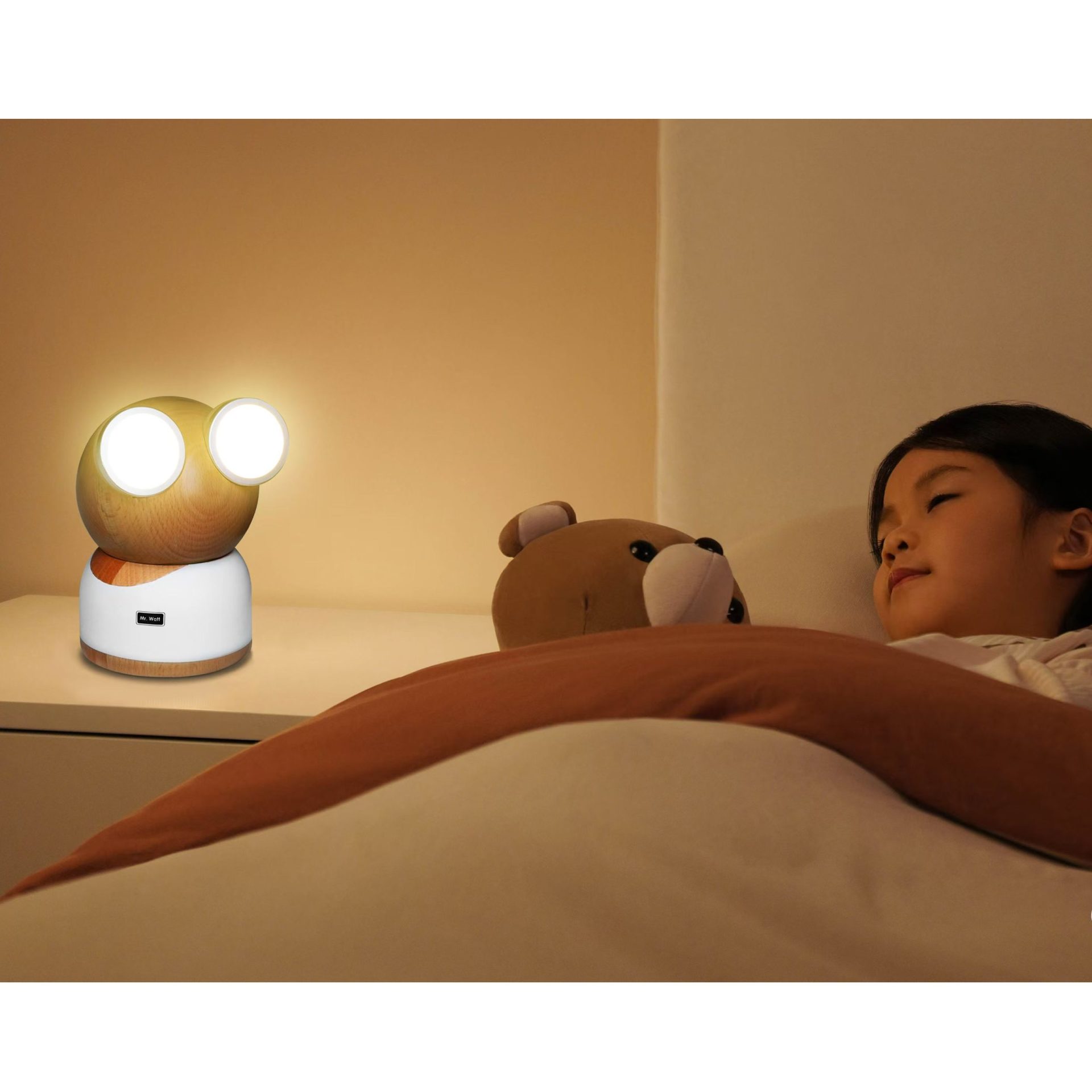 Lampa de veghe, DesignNest, Mr. Watt, alb