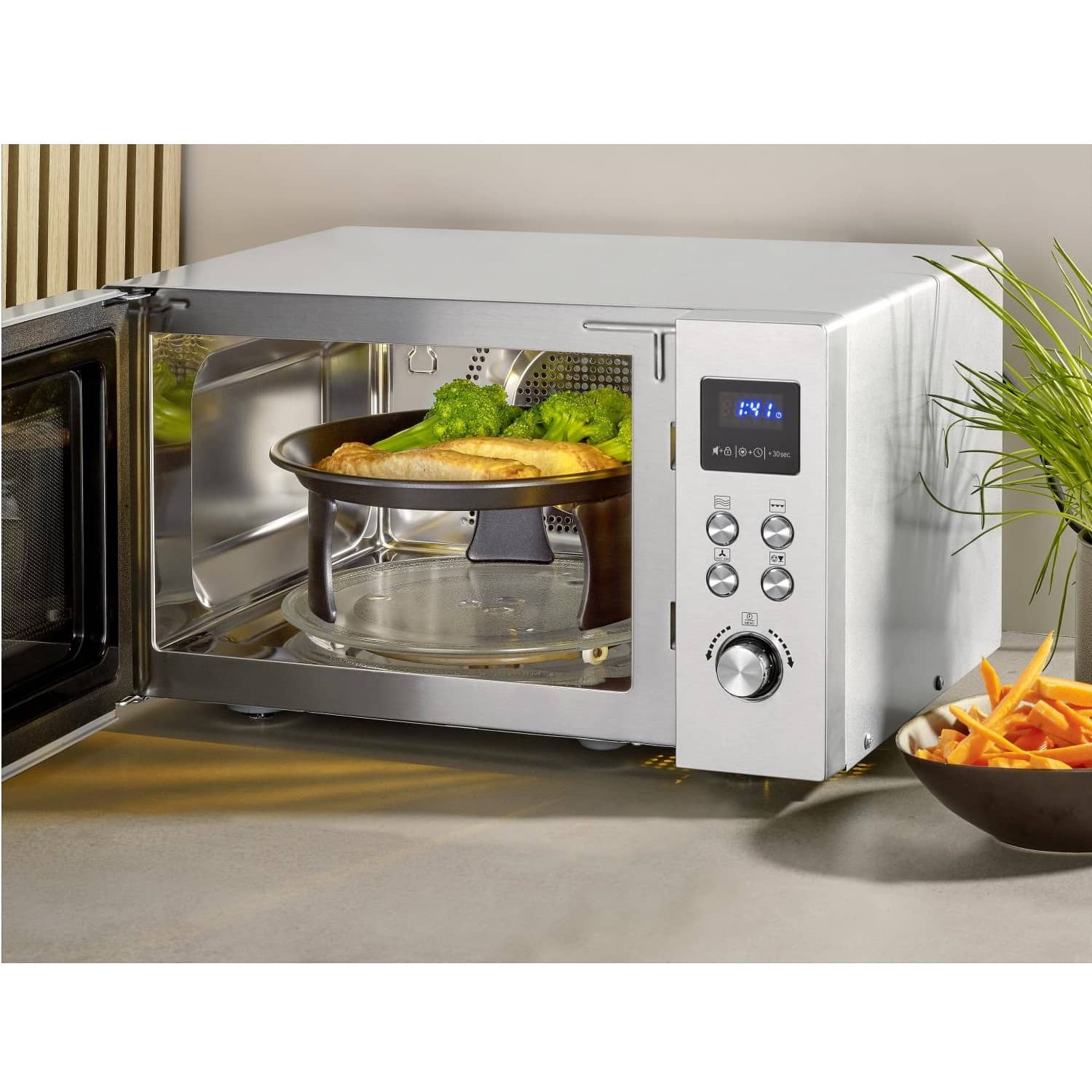 Cuptor cu microunde 4in1, 25 litri, Severin, S7918, argintiu