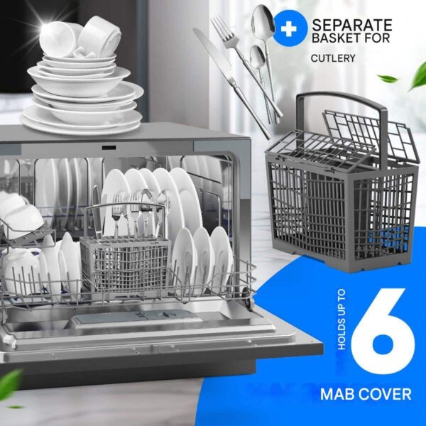 Mini masina de spalat vase, Bomann, TSG7405N, 6 seturi, 55 cm, negru