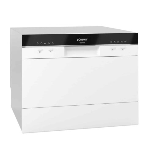 Mini masina de spalat vase, Bomann, TSG7405W, 6 seturi, 55 cm, alb