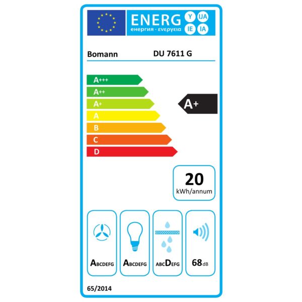 Hota decorativa, Bomann, DU7611G, 578 m³/h, 60 cm, negru