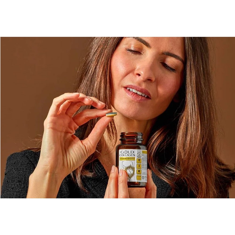 Supliment alimentar pentru imunitate si sanatate intestinala, Gold Collagen, Immunobiotix, 30 capsule