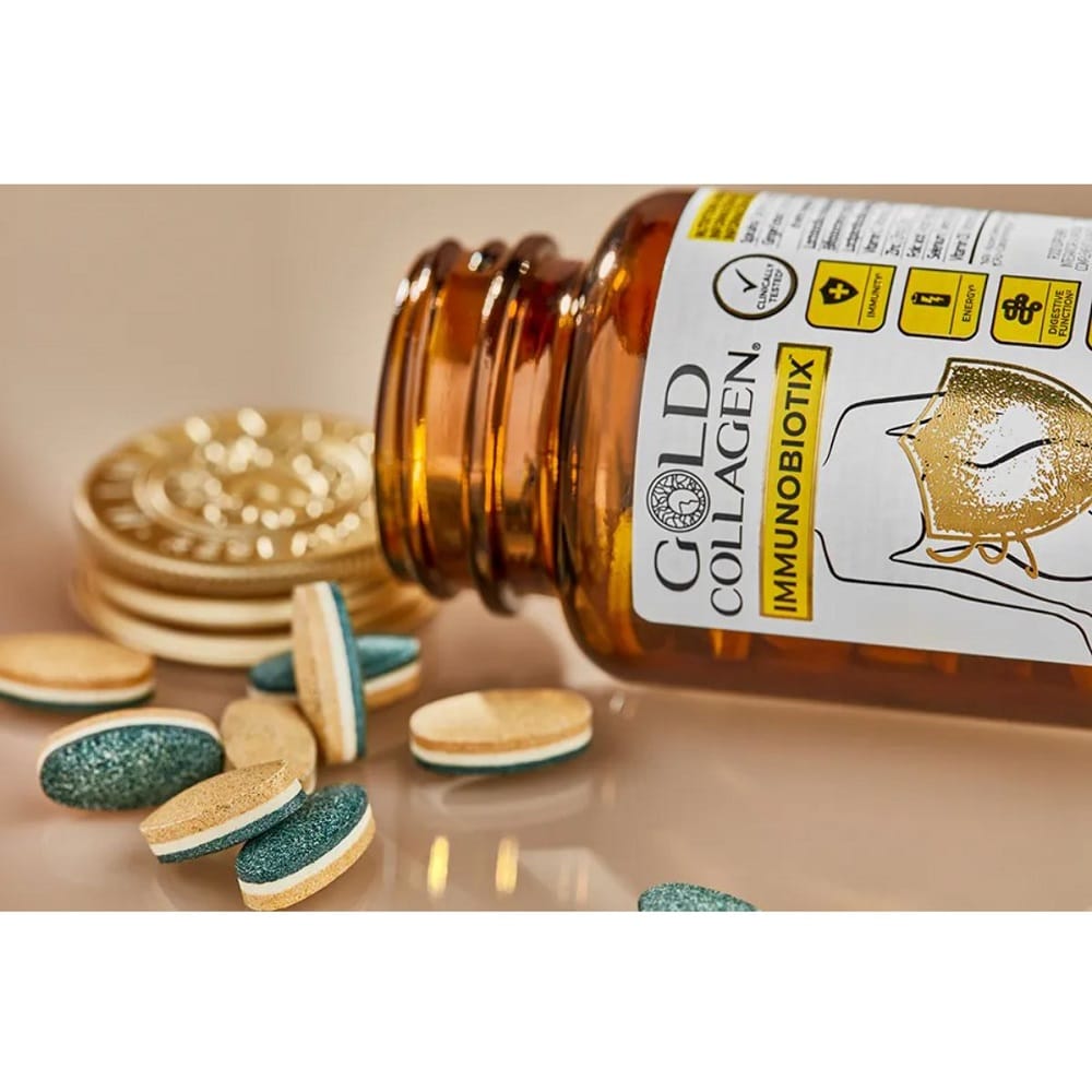 Supliment alimentar pentru imunitate si sanatate intestinala, Gold Collagen, Immunobiotix, 30 capsule