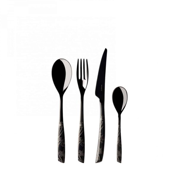 Set 24 tacamuri, Casa Bugatti, Riviera Lady, negru
