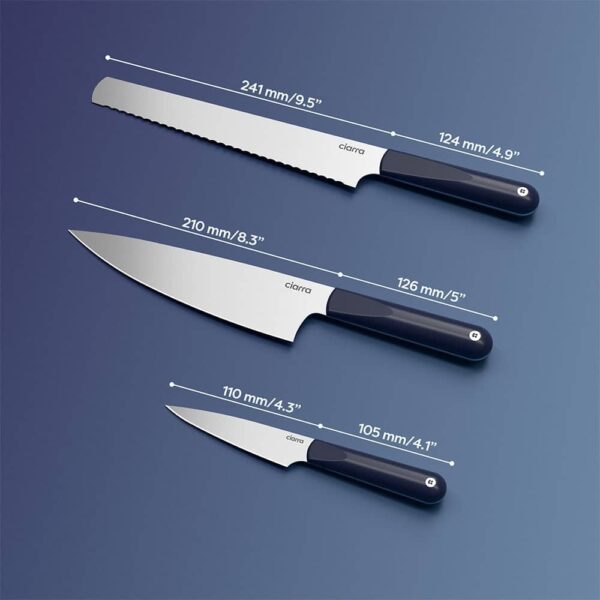 Set 3 cutite, Ciarra, Trio Knife Set - Midnight Dream, bleumarin