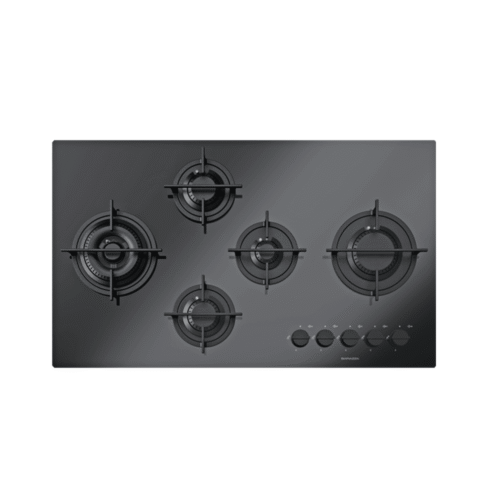 Plita incorporabila pe gaz, Barazza, colectie Mood, 5 arzatoare, 90 cm, negru