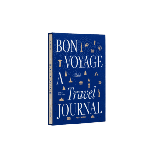 Jurnal de calatorii, 68 pagini, Printworks, Bon Voyage - A Travel Journal, bleumarin/bej