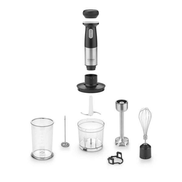 Blender de mana fara fir si accesorii, Click & Mash, Caso Germany, Click Series, negru