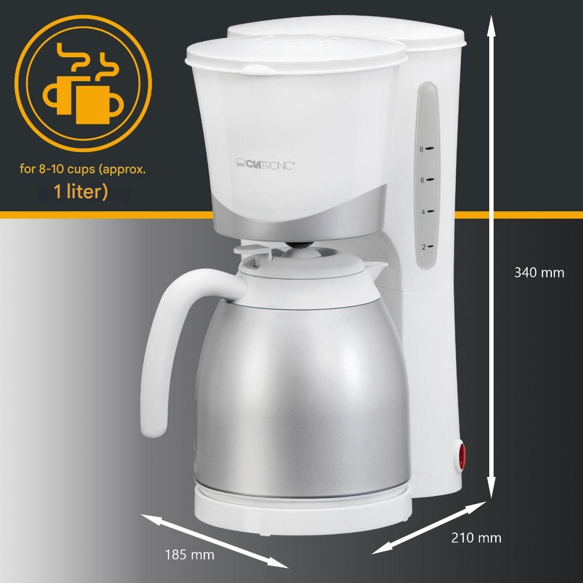 Cafetiera, Clatronic, KA3327W, 8 cani, alb