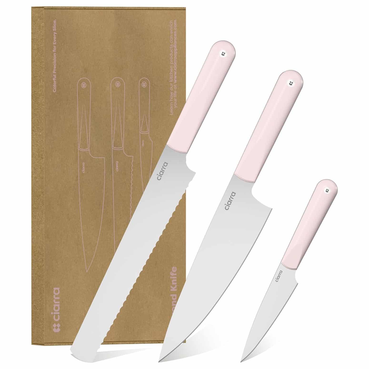 Set 3 cutite, Ciarra, Trio Knife Set - Sakura Candy, roz pastel