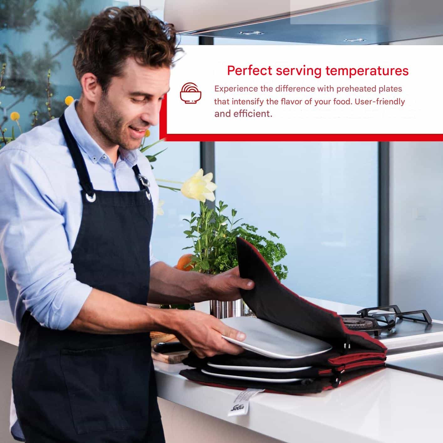 Incalzitor pentru farfurii, Solis, Turbo Heat Plate Warmer, rosu