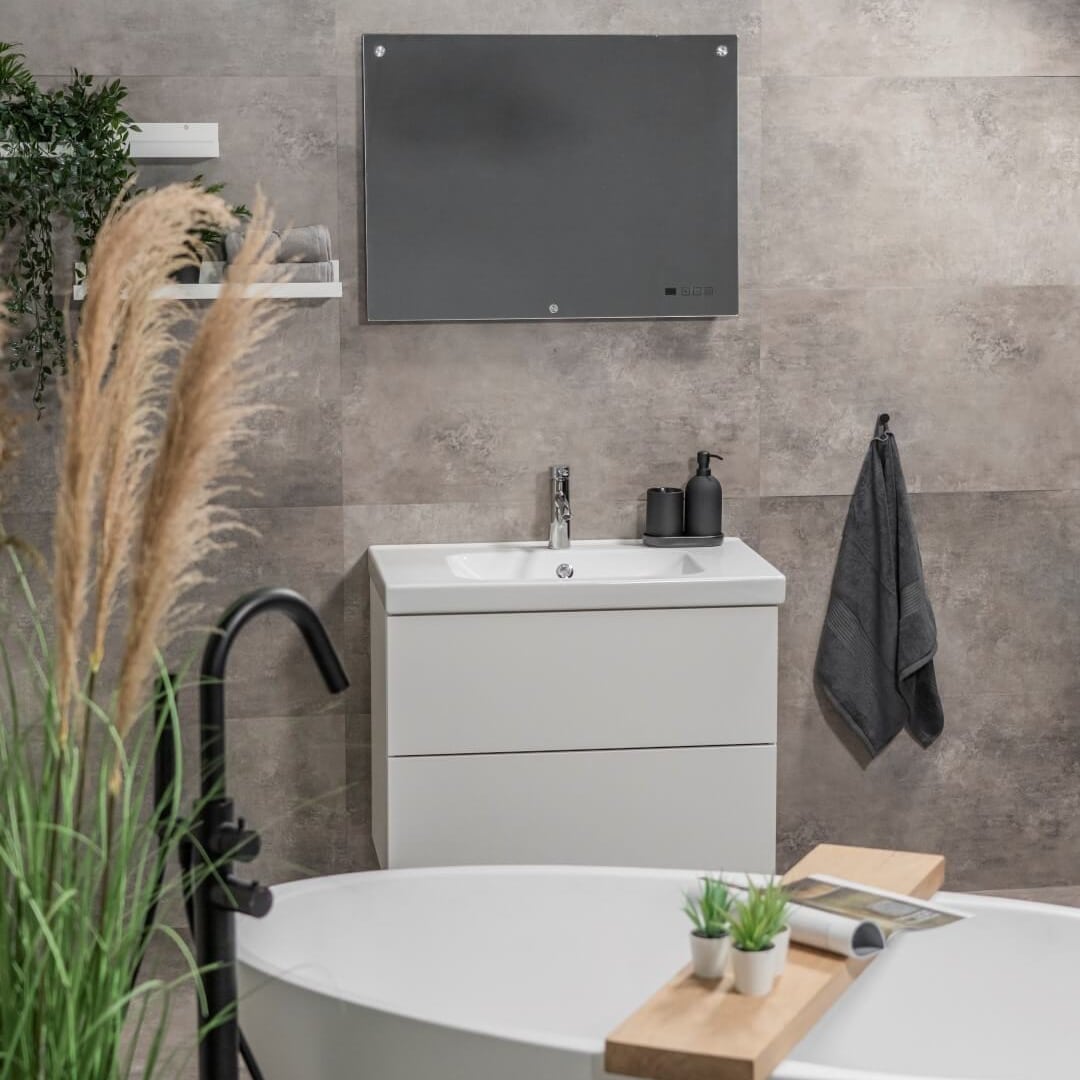 Panou radiant tip oglinda cu infrarosu, Eurom, Sani LED WiFi 600, alb