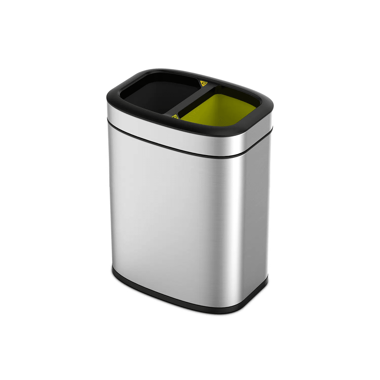 Cos de gunoi, EKO, Oli Cube Open Top, 2x10 litri, 2 compartimente, inox