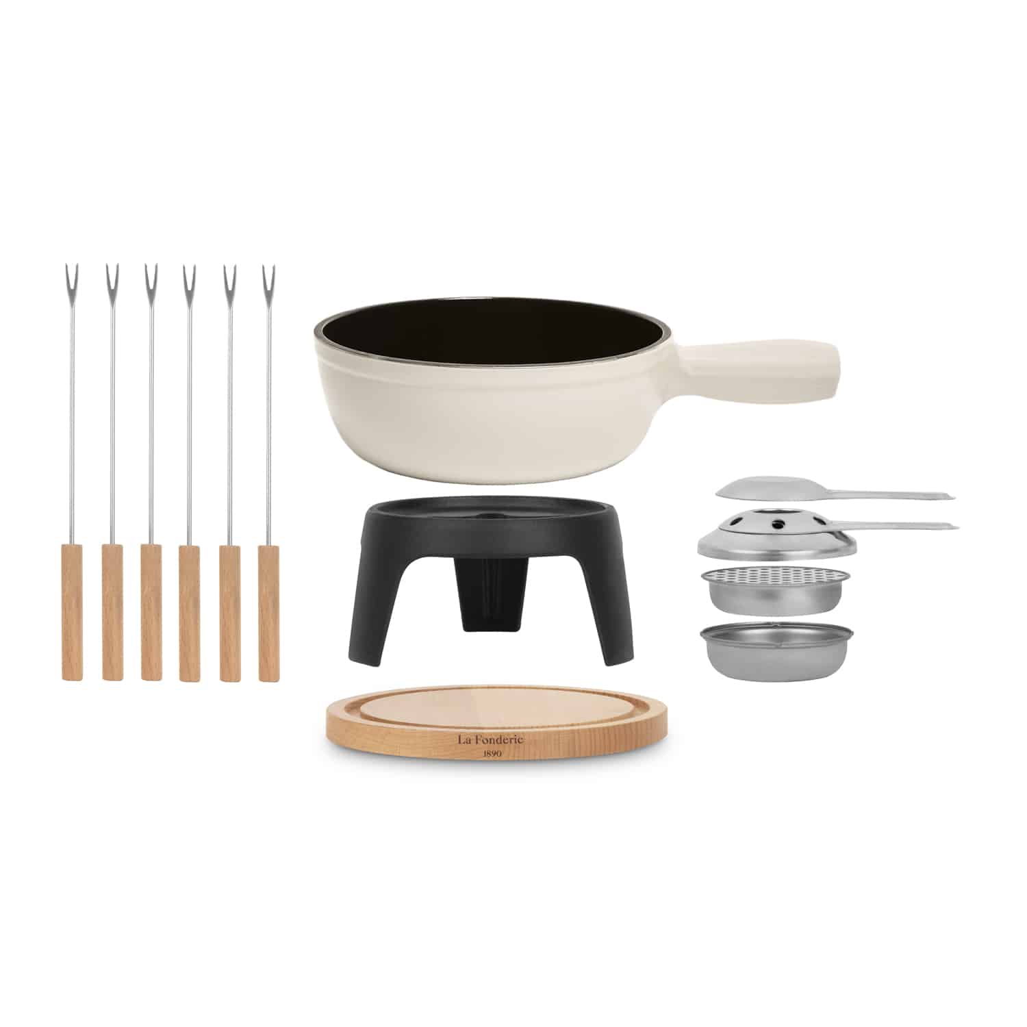 Set fondue La Fonderie 1890, H.Koenig - Mont Blanc, crem