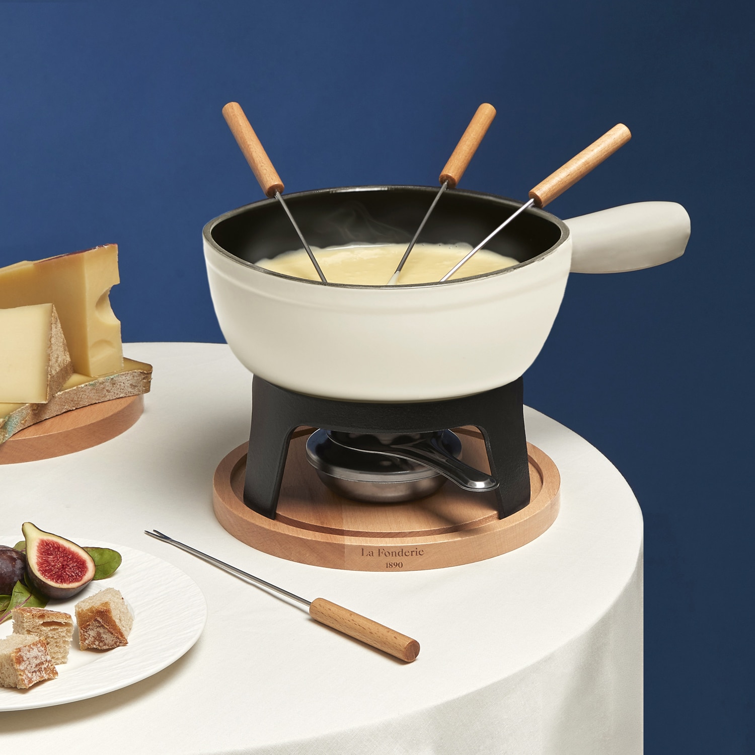 Set fondue La Fonderie 1890, H.Koenig - Mont Blanc, crem