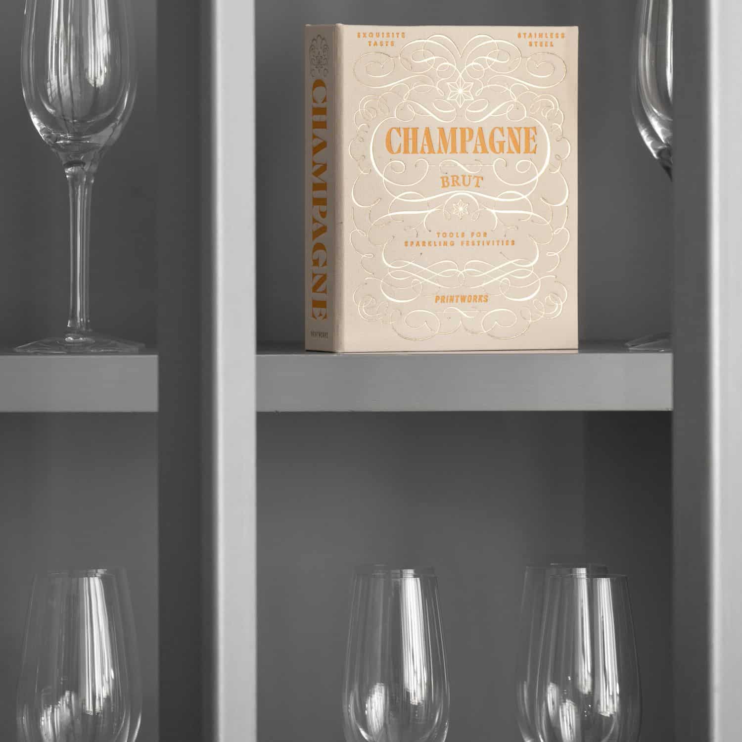 Set accesorii sampanie, 2 piese, Printworks, Champagne, crem