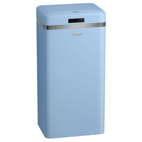 Cos de gunoi cu senzor, Swan, Retro, 45 litri, 1 compartiment, bleu