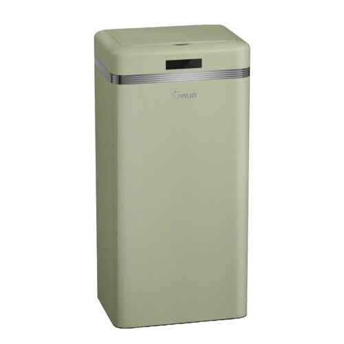 Cos de gunoi cu senzor, Swan, Retro, 45 litri, 1 compartiment, kaki