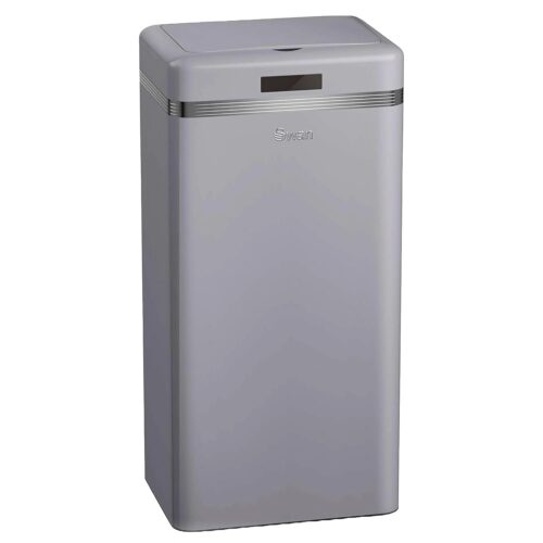 Cos de gunoi cu senzor, Swan, Retro, 45 litri, 1 compartiment, gri
