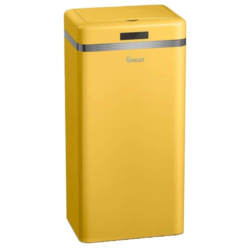 Cos de gunoi cu senzor, Swan, Retro, 45 litri, 1 compartiment, galben
