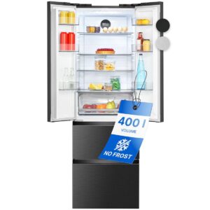 Frigider side by side, Bomann, French Door, 400 litri, antracit