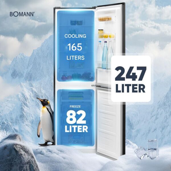 Combina frigorifica, Bomann, KG7360N, 247 litri, antracit