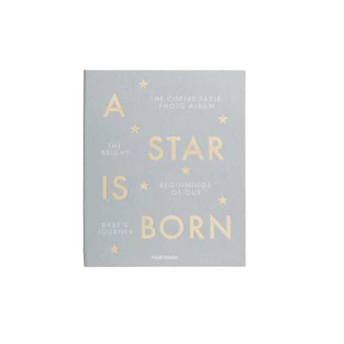 Album foto pentru bebelusi, 60 de poze 10 x 15 cm, Printworks, A Star is Born, gri